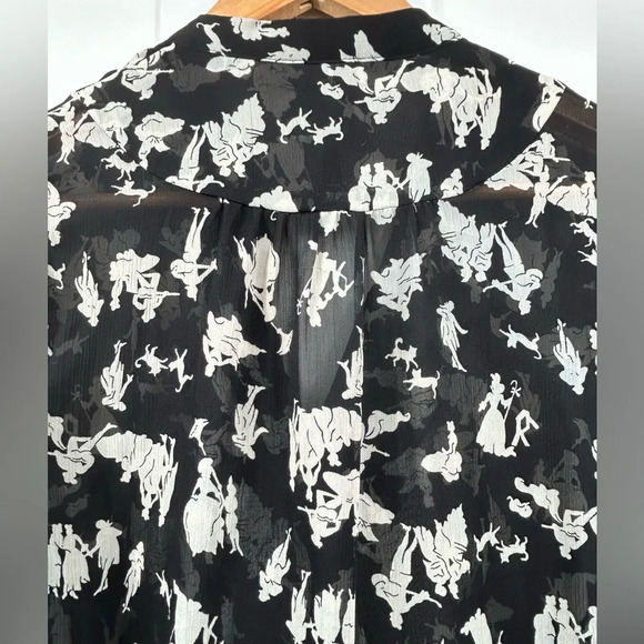 HD in Paris Anthropologie Long Sleeve Chiffon Top, 8 Ruffles Whimsical Romantic - Picture 9 of 11